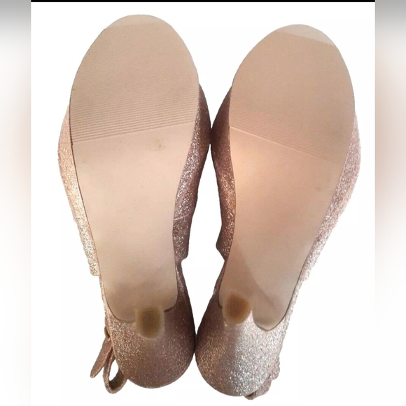 NEW Madden Girl SOOKIEE Rose Gold Glitter Platform Slingback  5" Heel - Size 6.5 - Picture 2 of 3